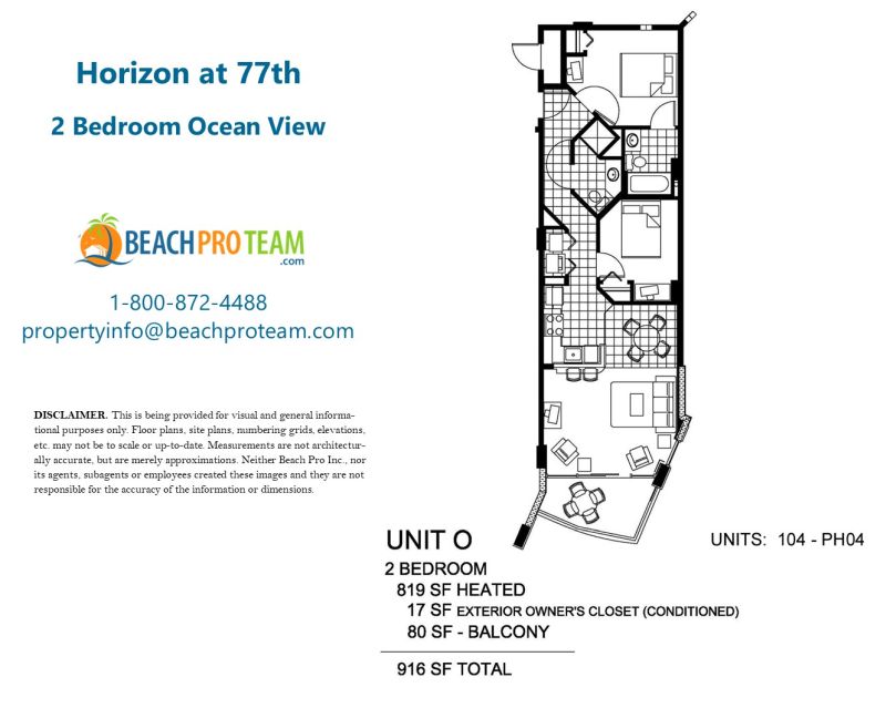 	Horizon at 77th Floor Plan O - 2 Bedroom Ocean View